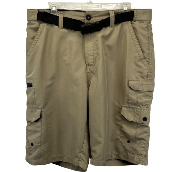 Denali Shorts Denali Cargo Shorts Mens 34 Tan Belted Lightweight Hiking Outdoor Gorpcore